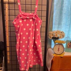 Cozee Corner Pink Polka Dot Towel Dress